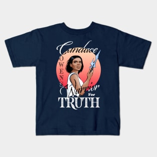 Candace Owens - Warrior for Truth, color for dark fabric Kids T-Shirt
